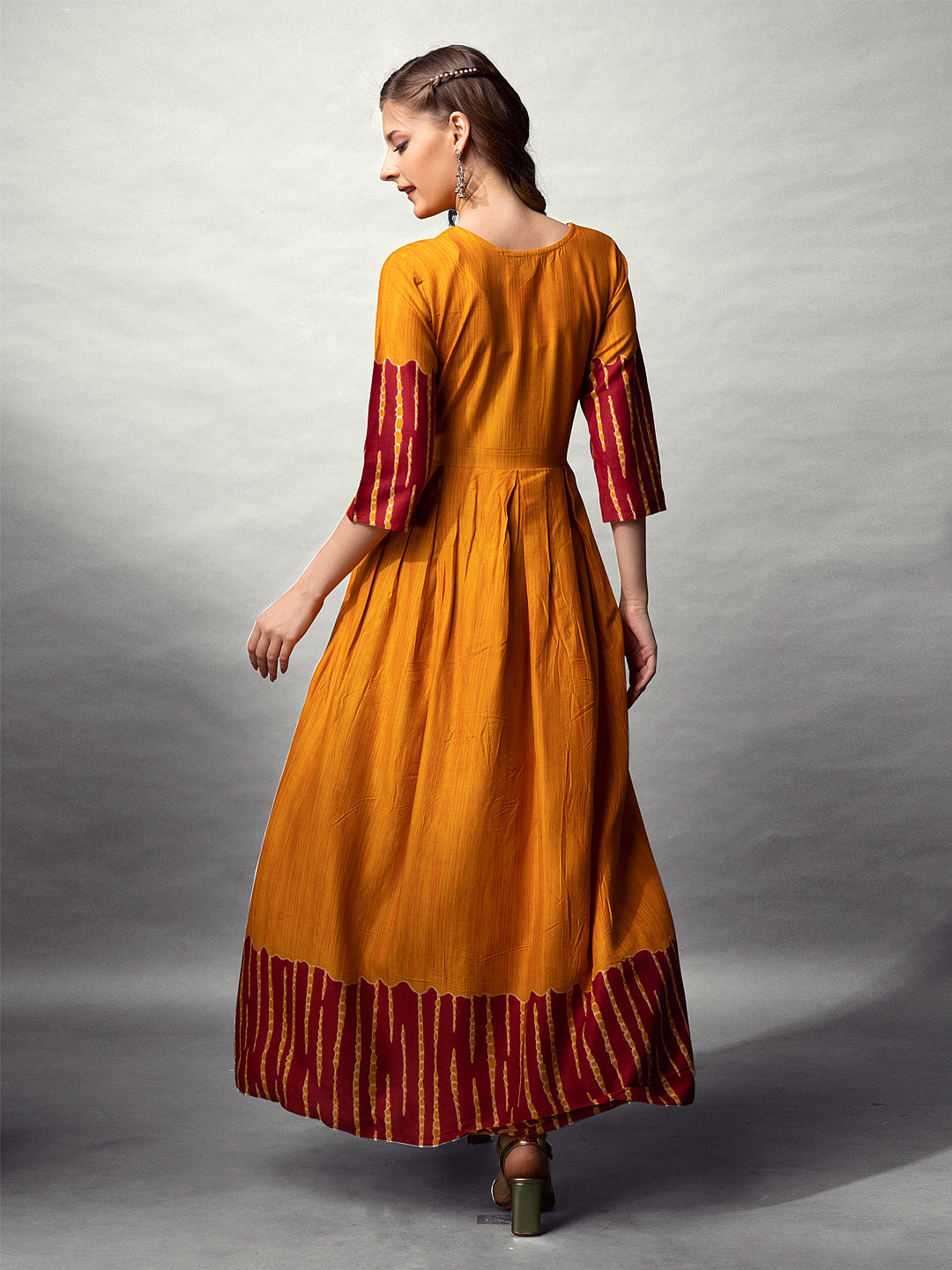 Elegant Printed Anarkali Gown in Premium Rayon Fabric