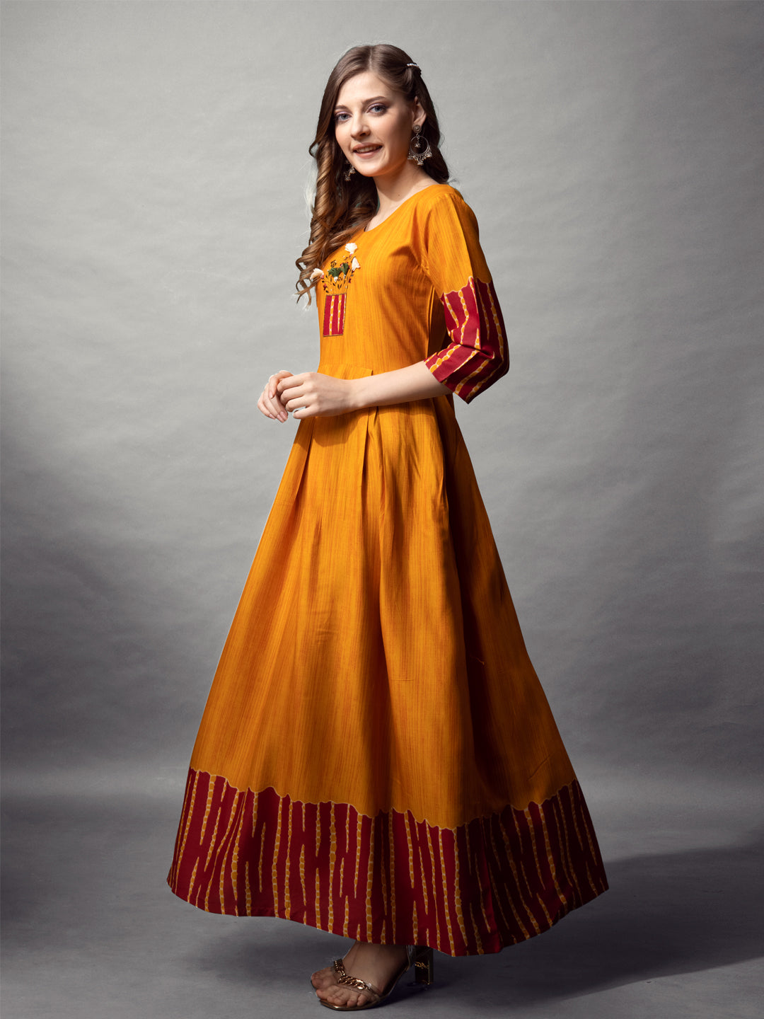Elegant Printed Anarkali Gown in Premium Rayon Fabric
