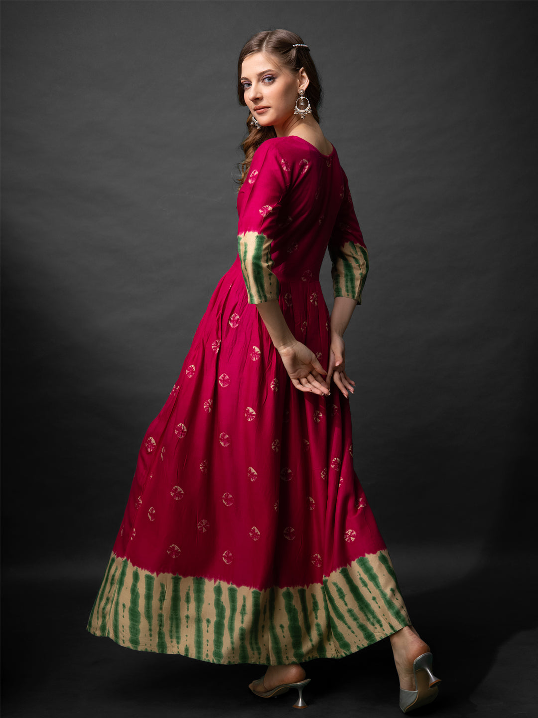 Elegant Printed Anarkali Gown in Premium Rayon Fabric