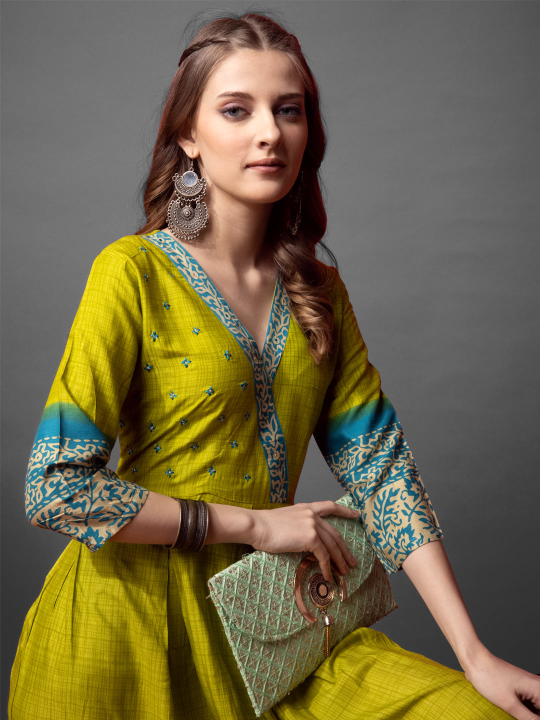 Elegant Printed Anarkali Gown in Premium Rayon Fabric