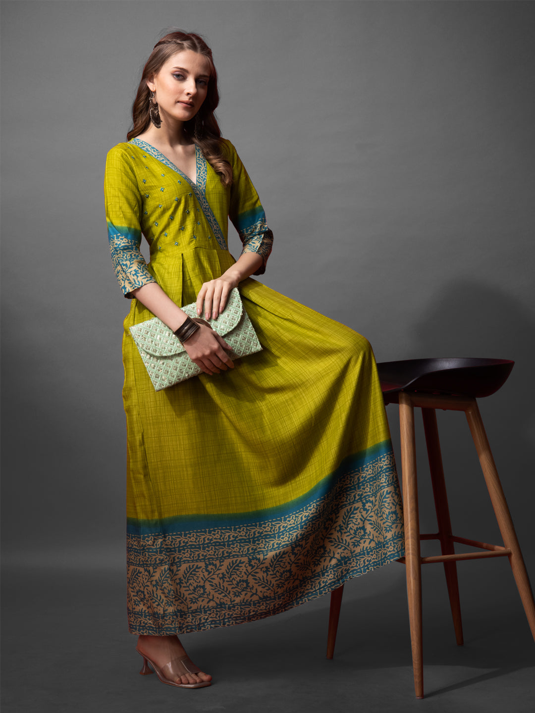 Elegant Printed Anarkali Gown in Premium Rayon Fabric