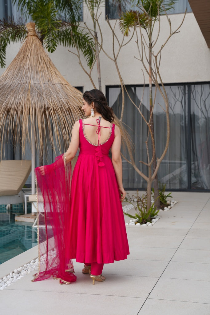 Anarkali Gown With Dupatta And Pant