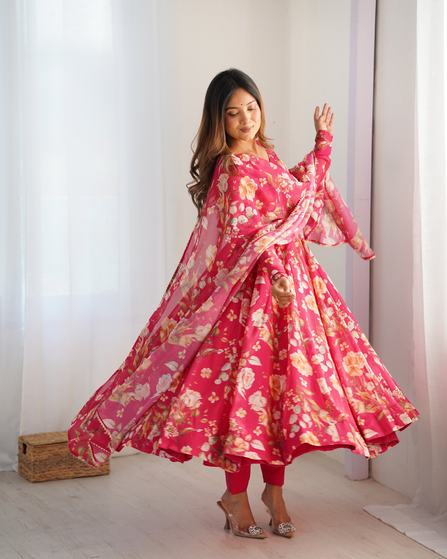 Anarkali Gown With Dupatta And Pant