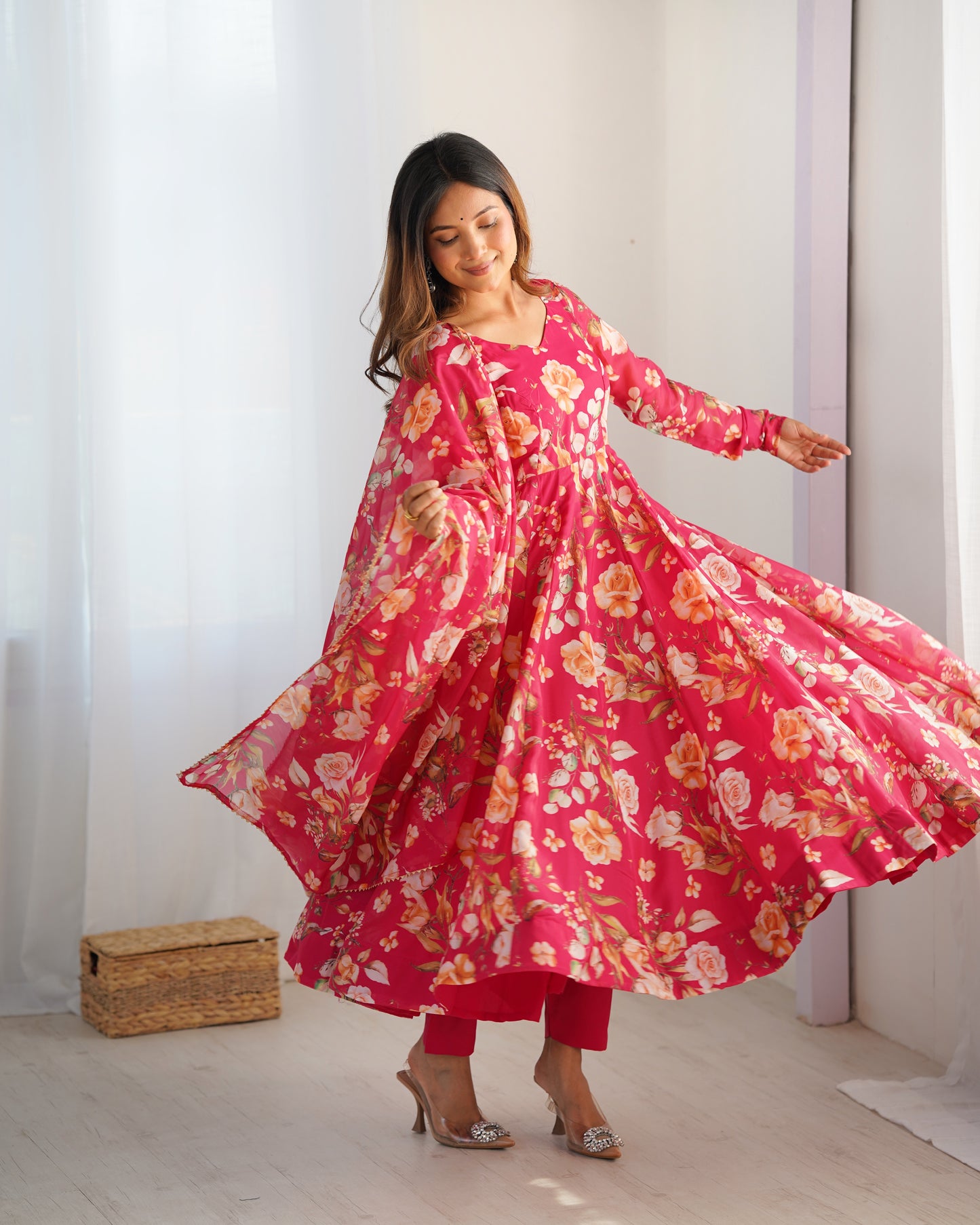 Anarkali Gown With Dupatta And Pant