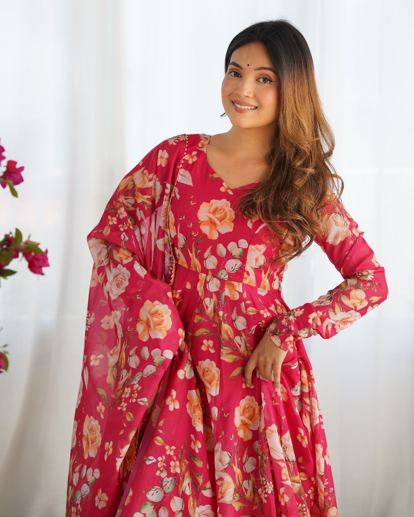 Anarkali Gown With Dupatta And Pant
