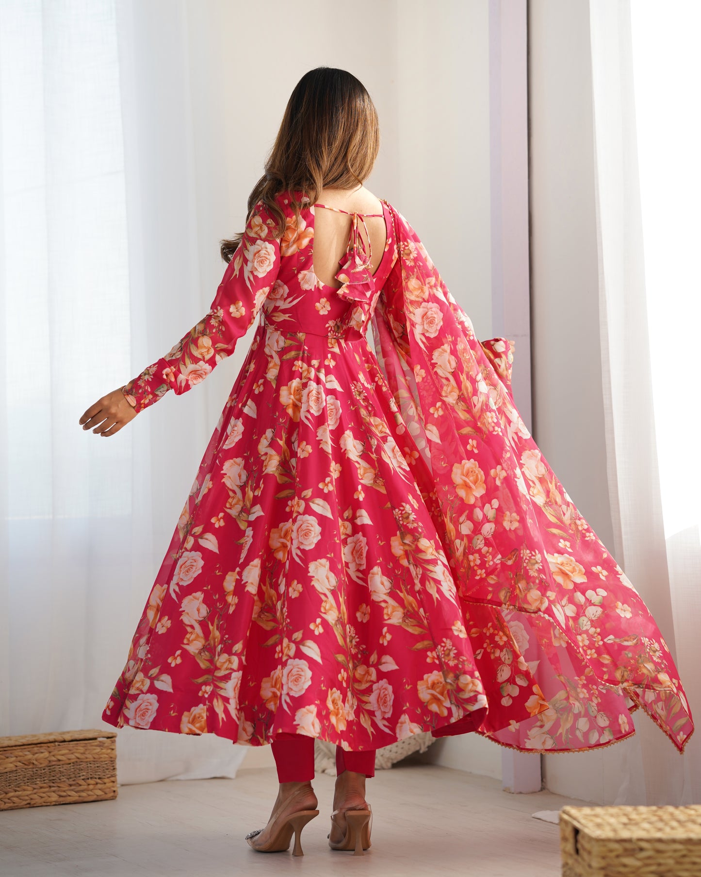 Anarkali Gown With Dupatta And Pant