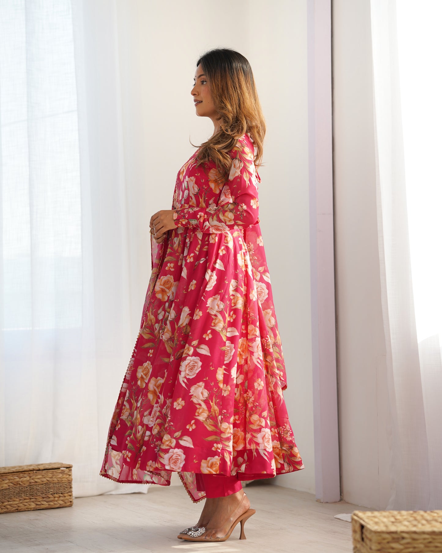 Anarkali Gown With Dupatta And Pant