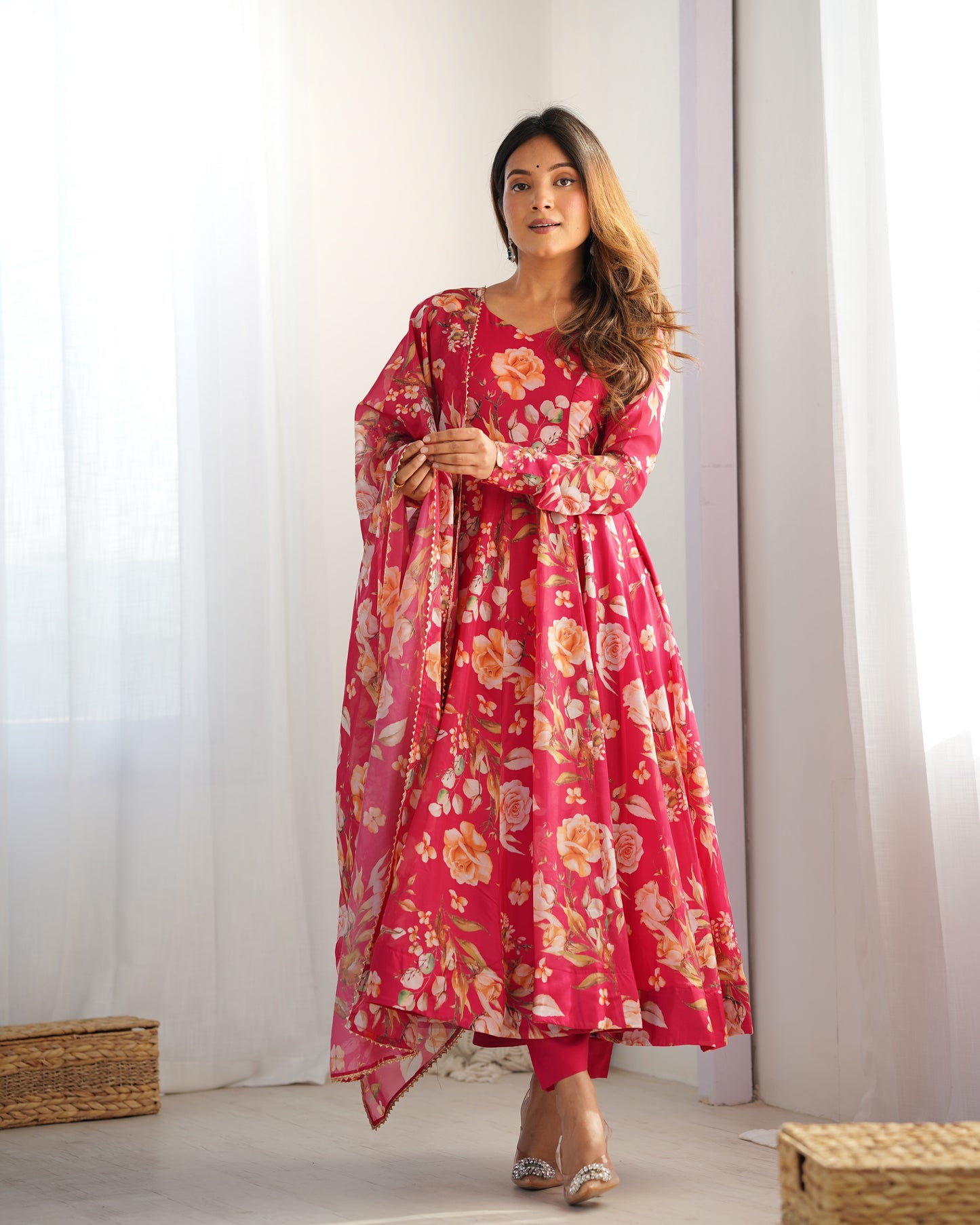 Anarkali Gown With Dupatta And Pant