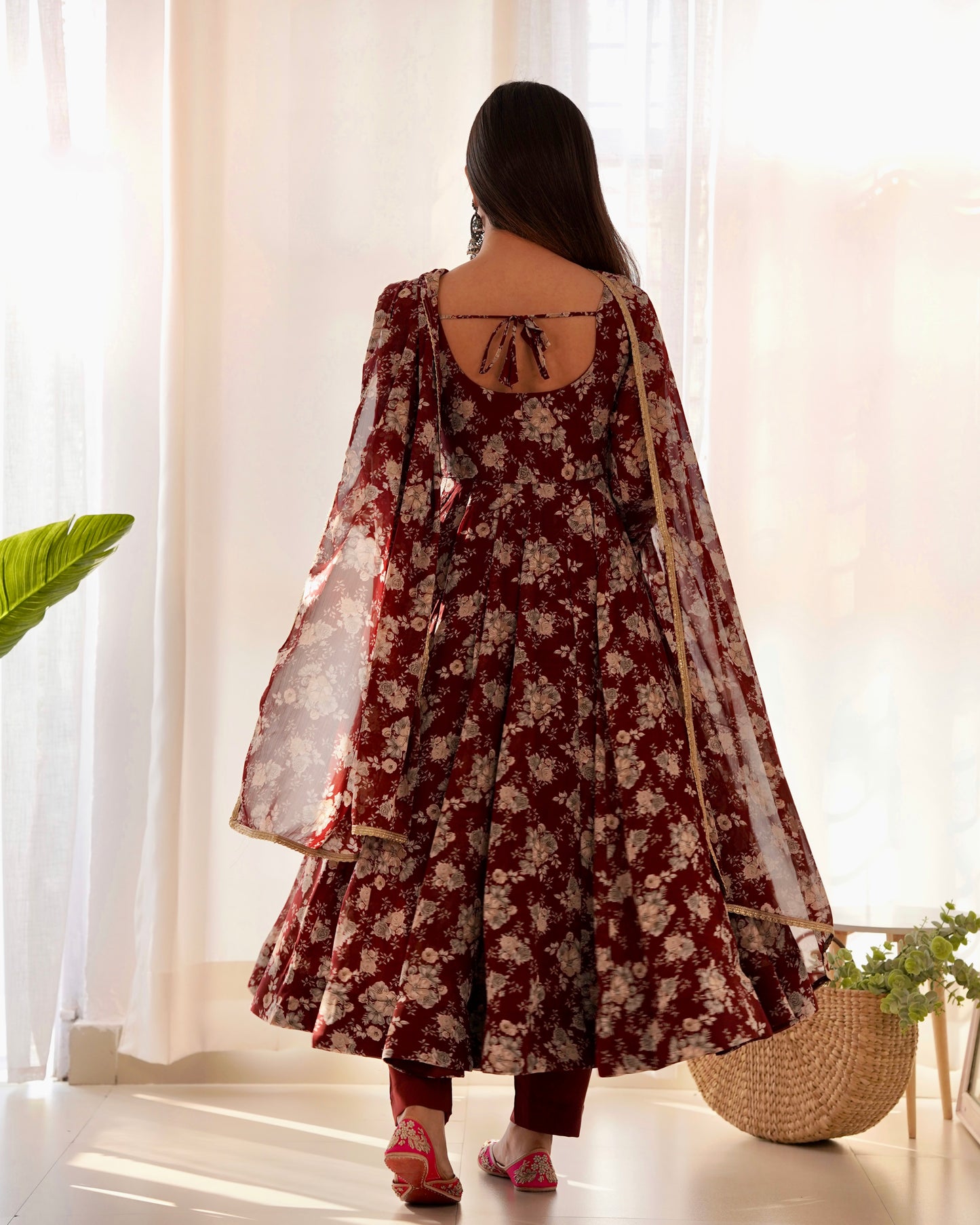 Anarkali Gown With Dupatta And Pant