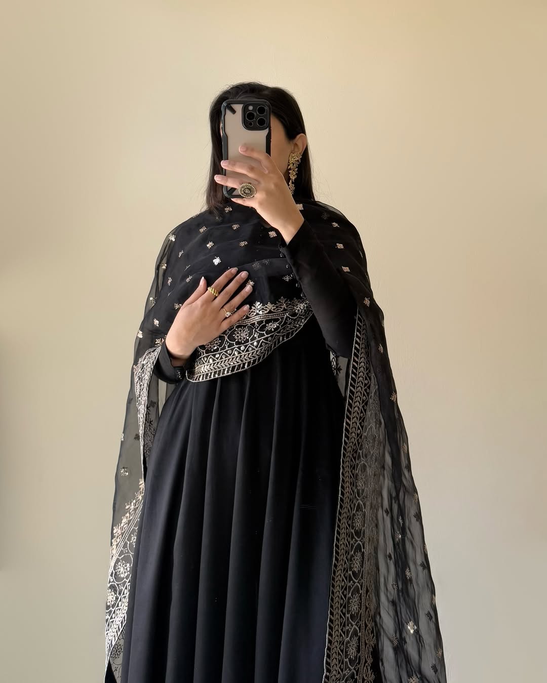 Anarkali Gown With Dupatta And Pant