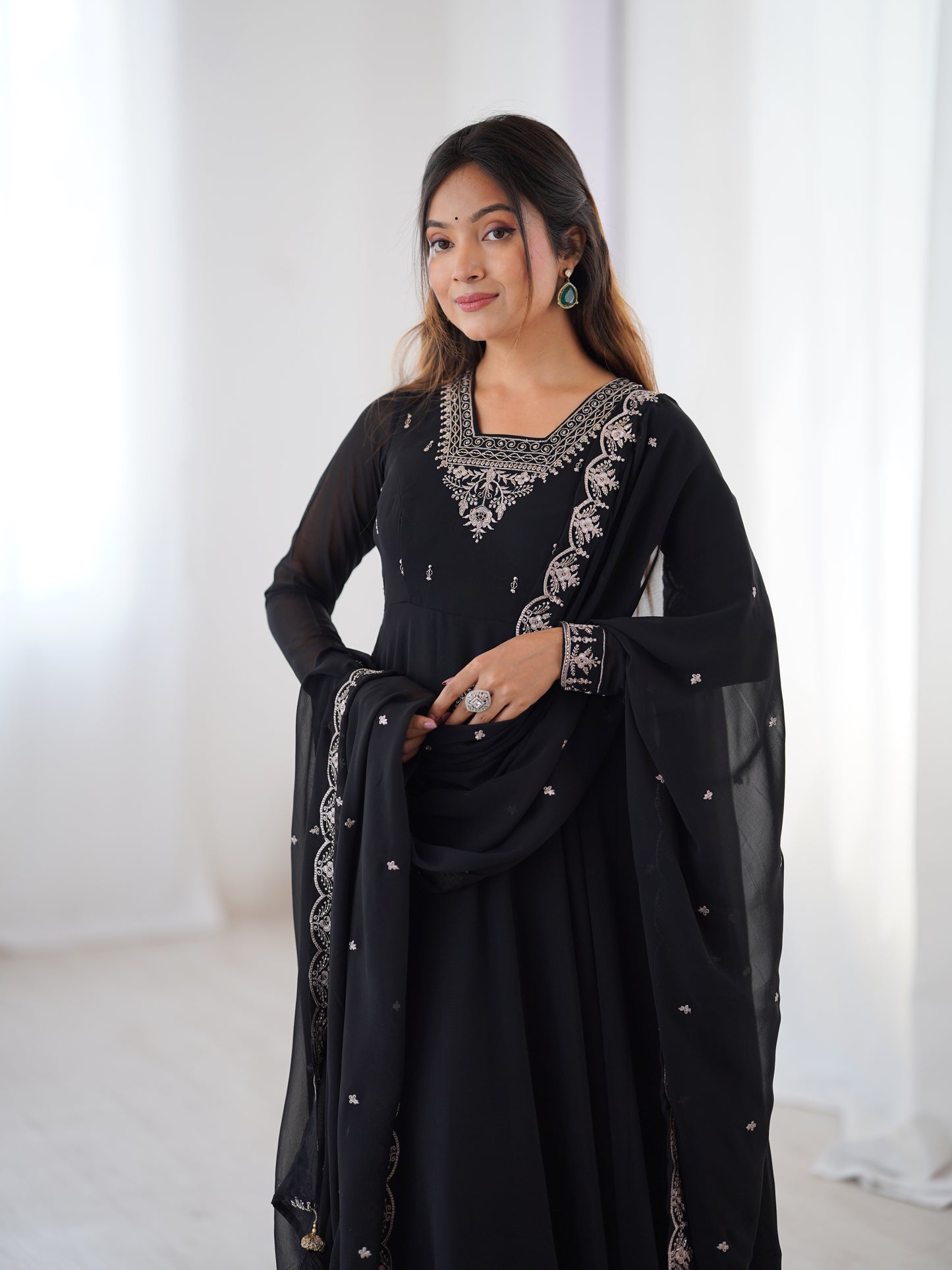 Anarkali Gown With Dupatta And Pant