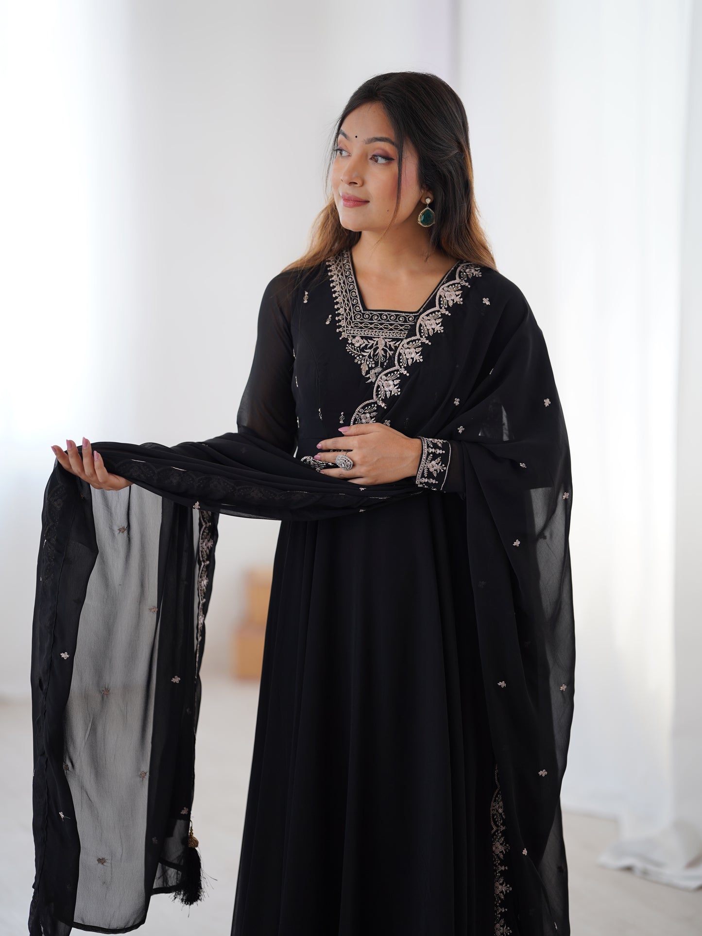 Anarkali Gown With Dupatta And Pant