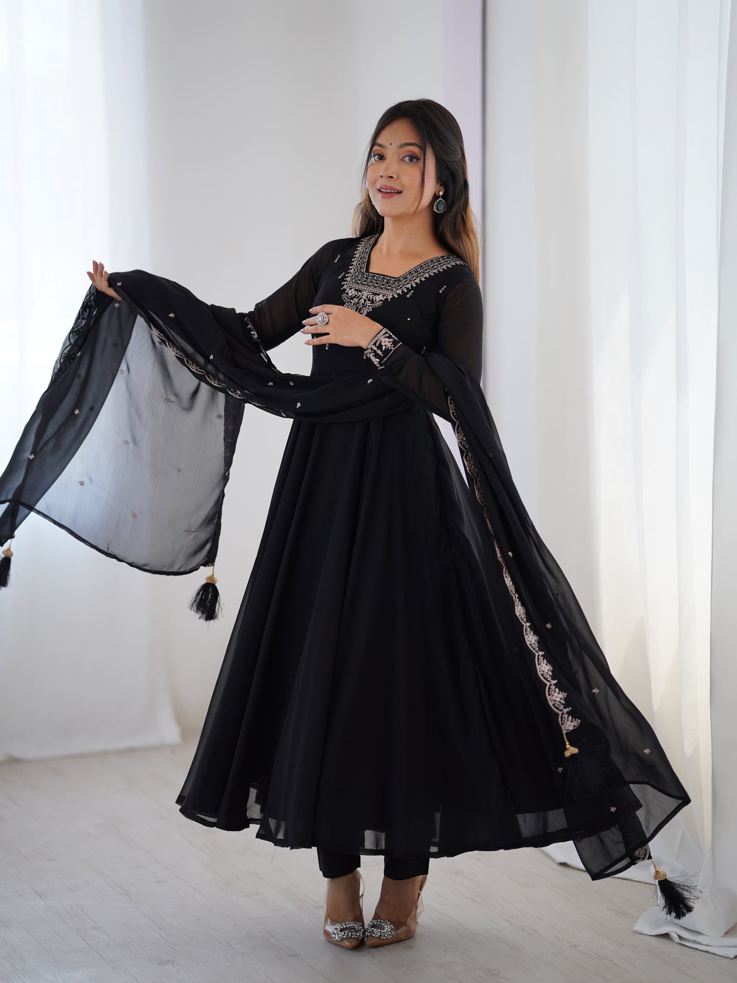 Anarkali Gown With Dupatta And Pant