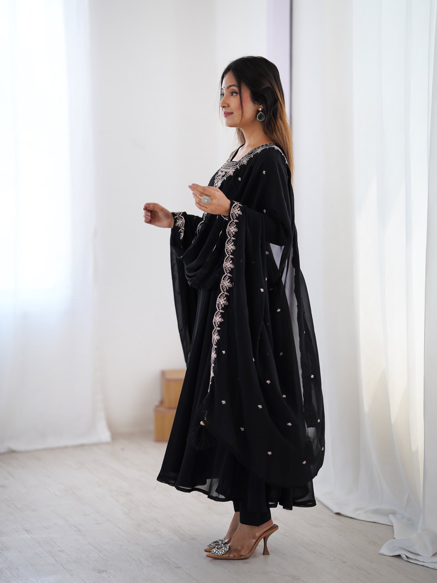 Anarkali Gown With Dupatta And Pant