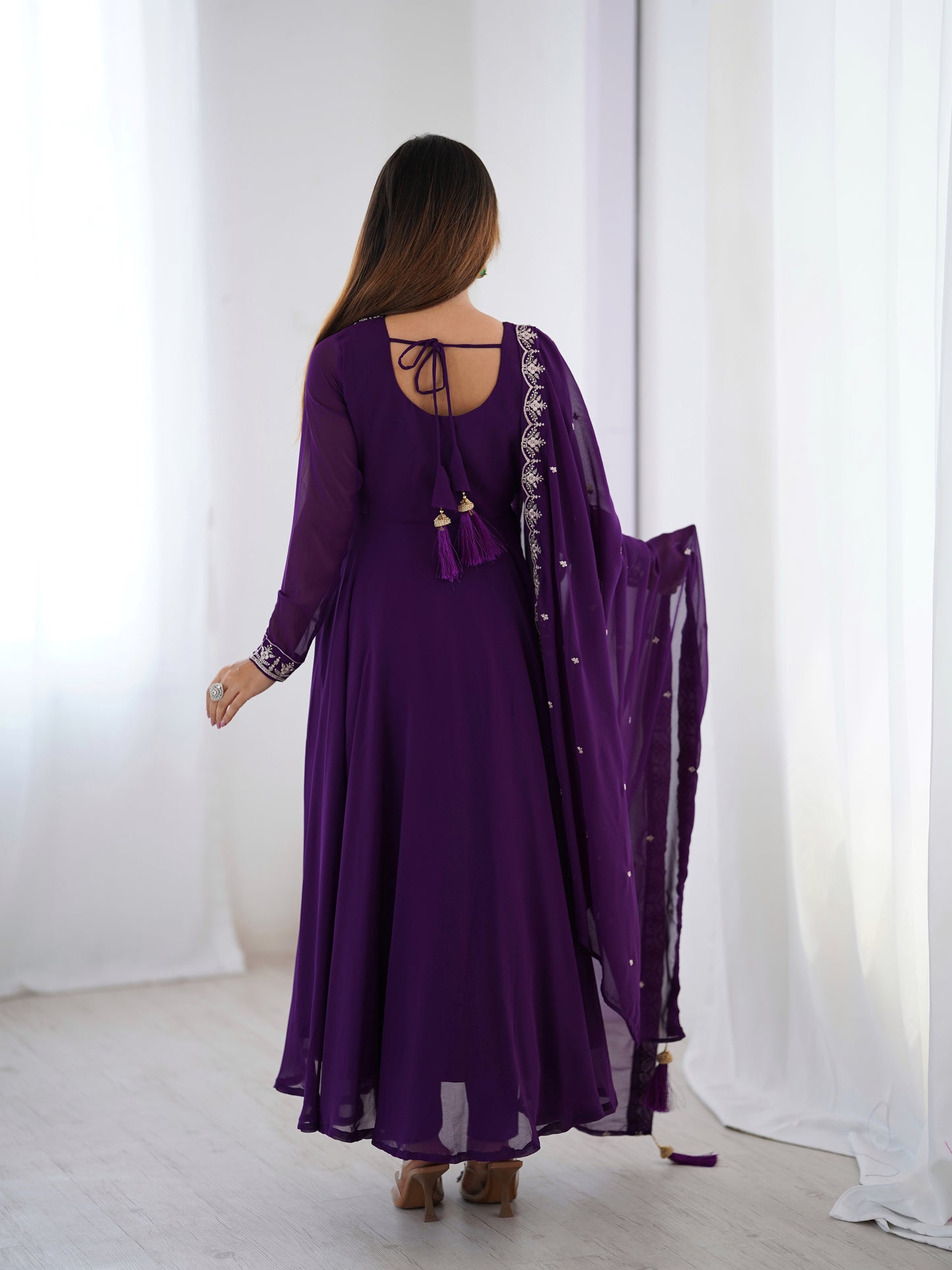 Anarkali Gown With Dupatta And Pant