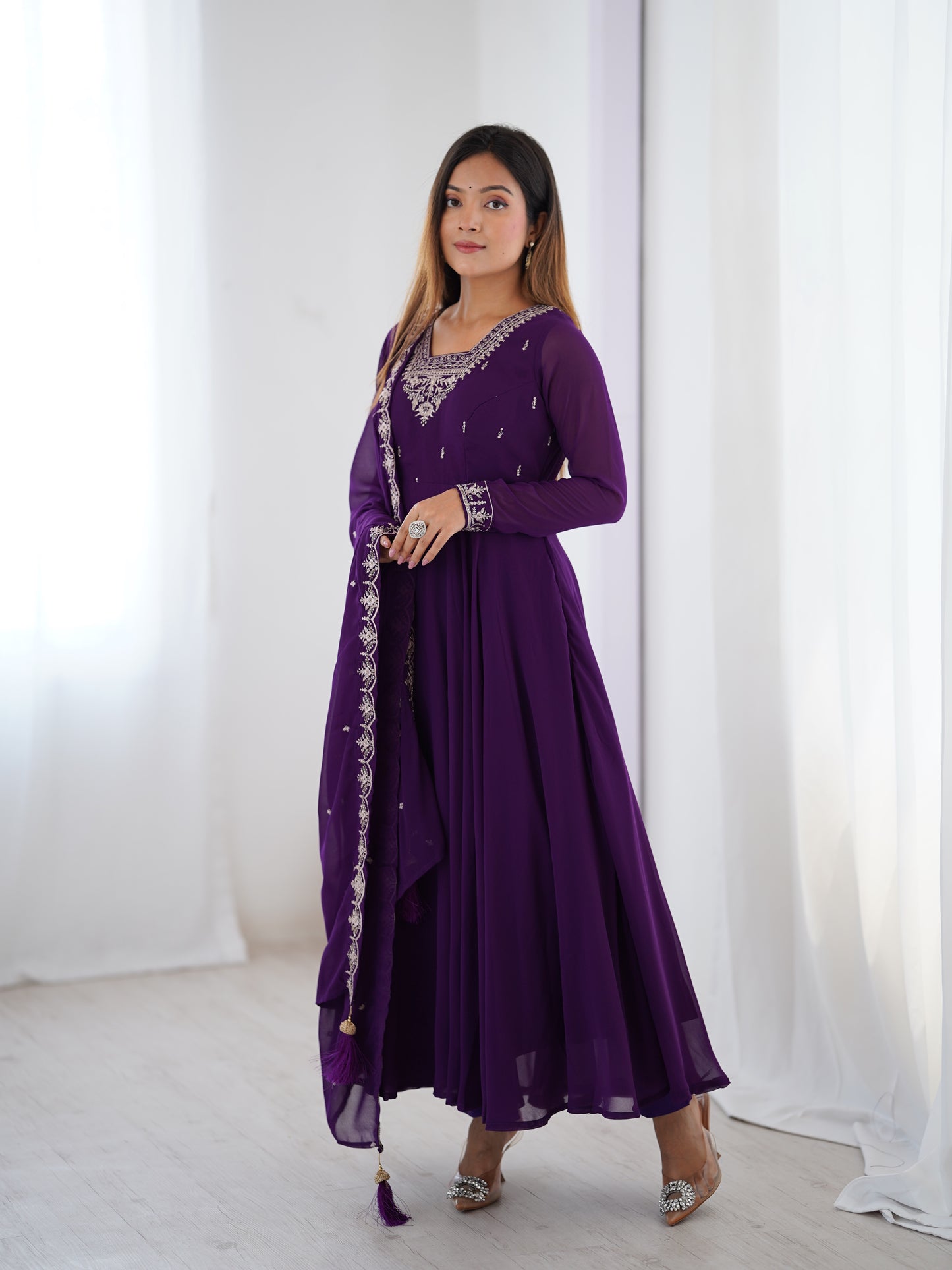 Anarkali Gown With Dupatta And Pant