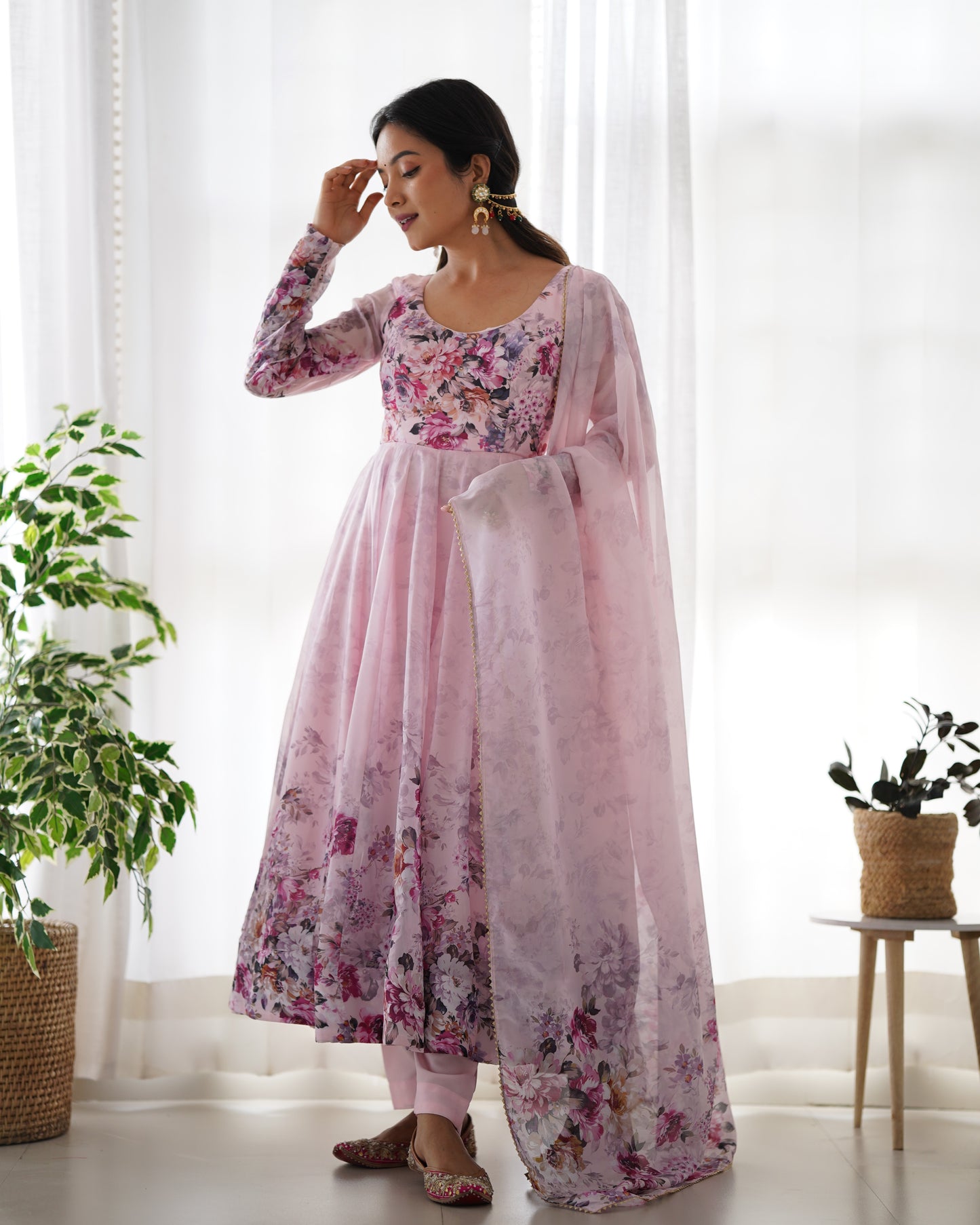 Anarkali Gown With Dupatta And Pant
