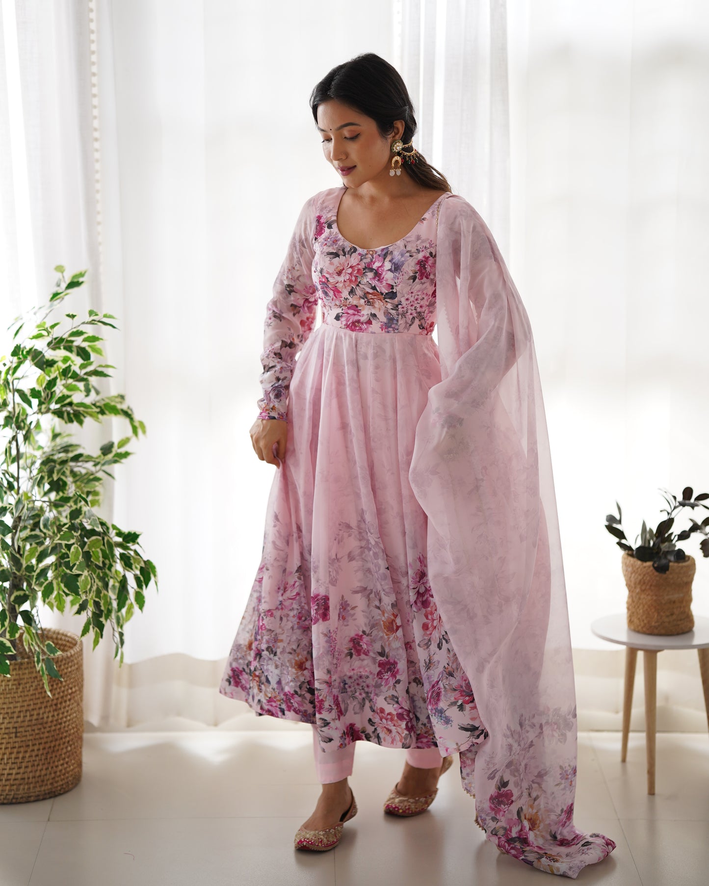 Anarkali Gown With Dupatta And Pant