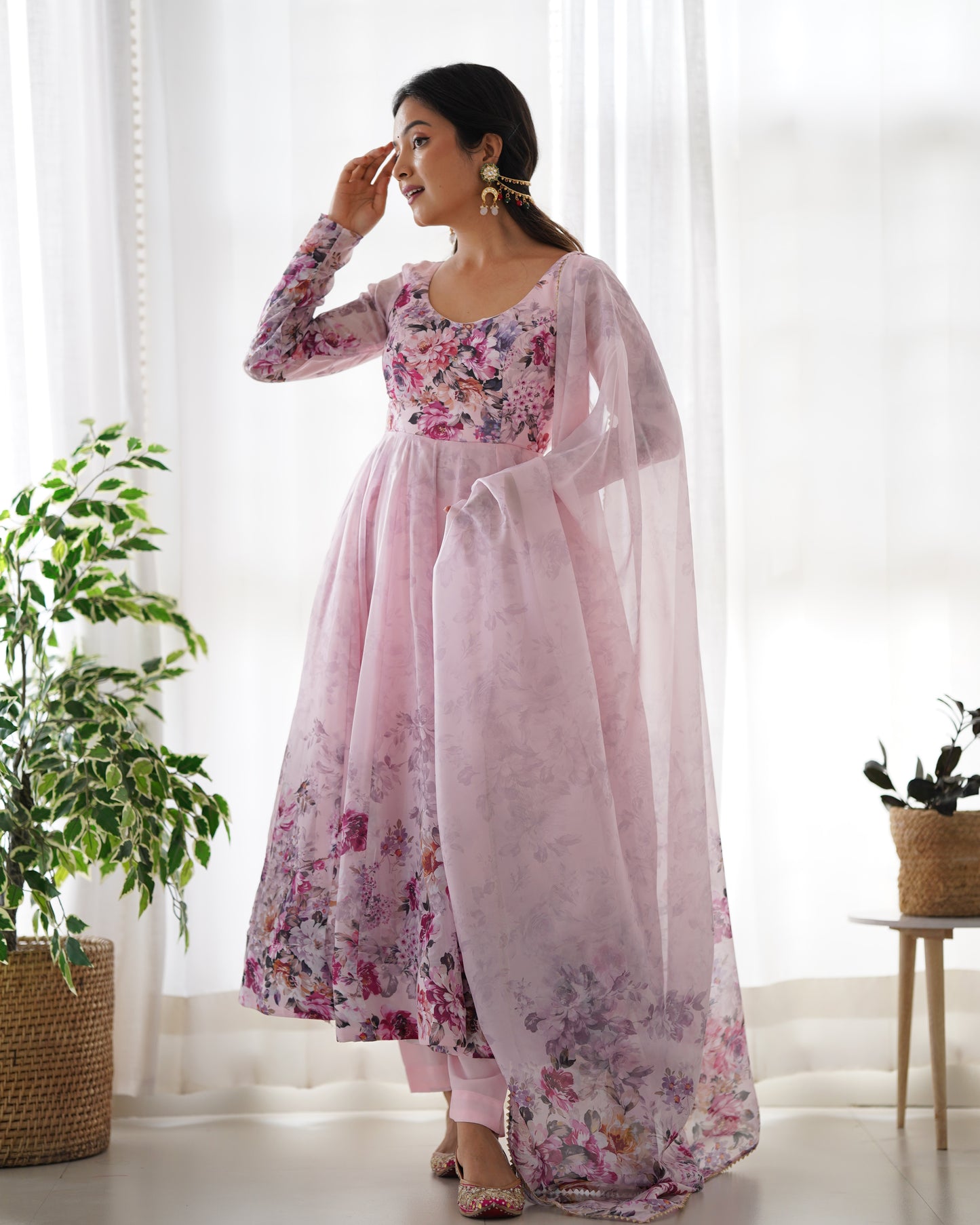 Anarkali Gown With Dupatta And Pant
