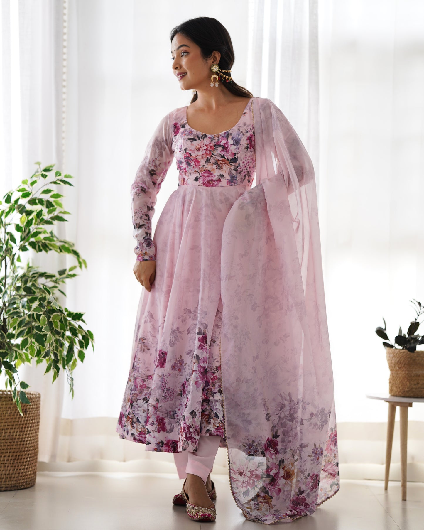 Anarkali Gown With Dupatta And Pant