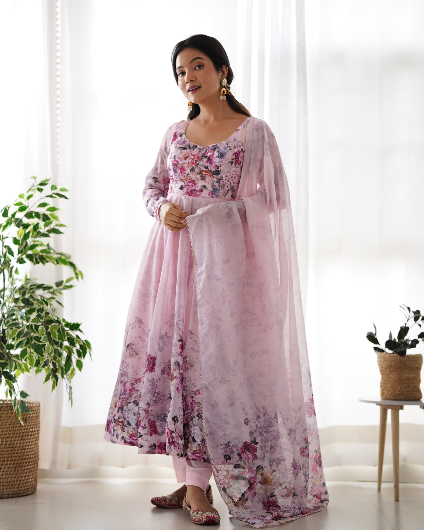 Anarkali Gown With Dupatta And Pant