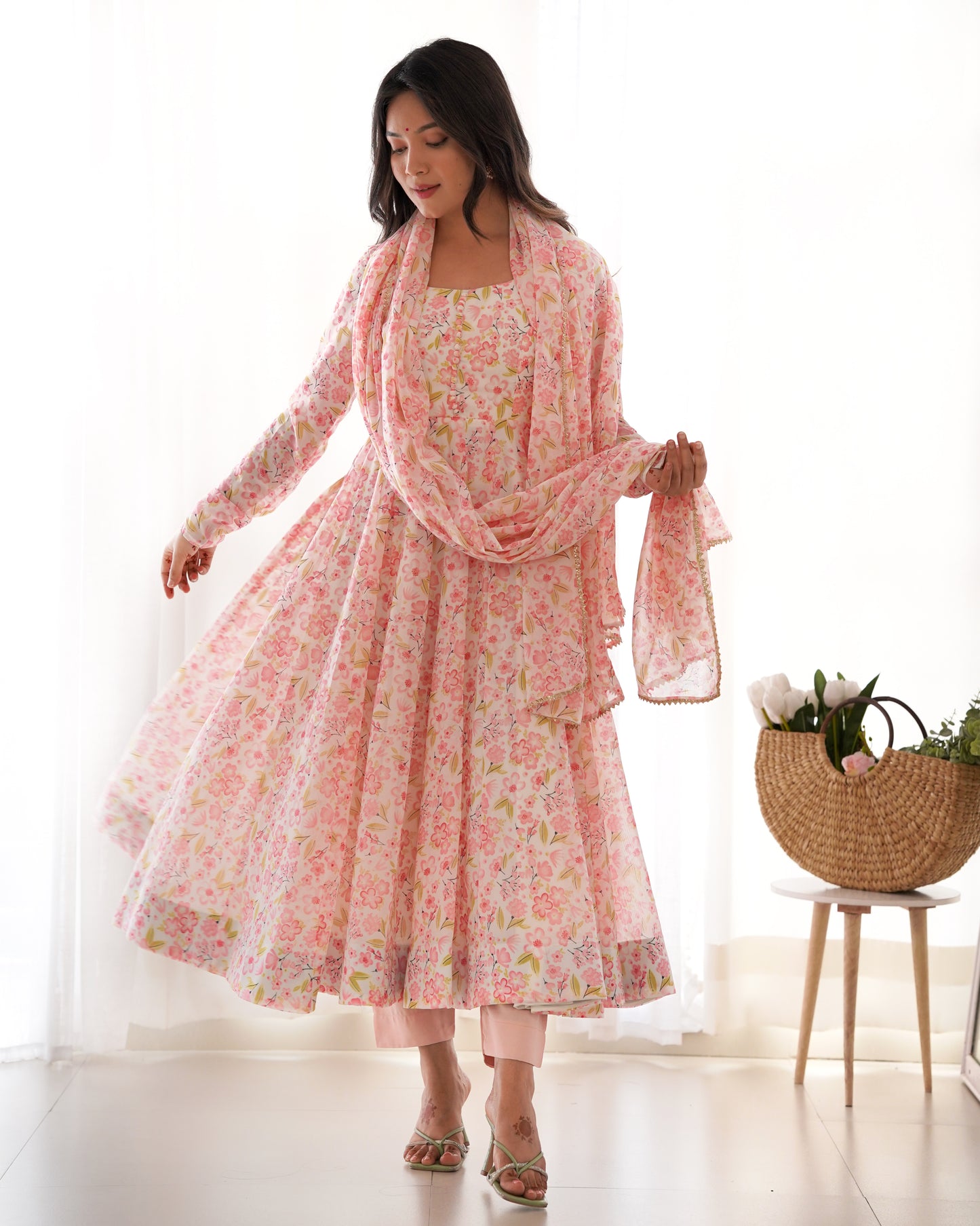 Anarkali Gown With Dupatta And Pant