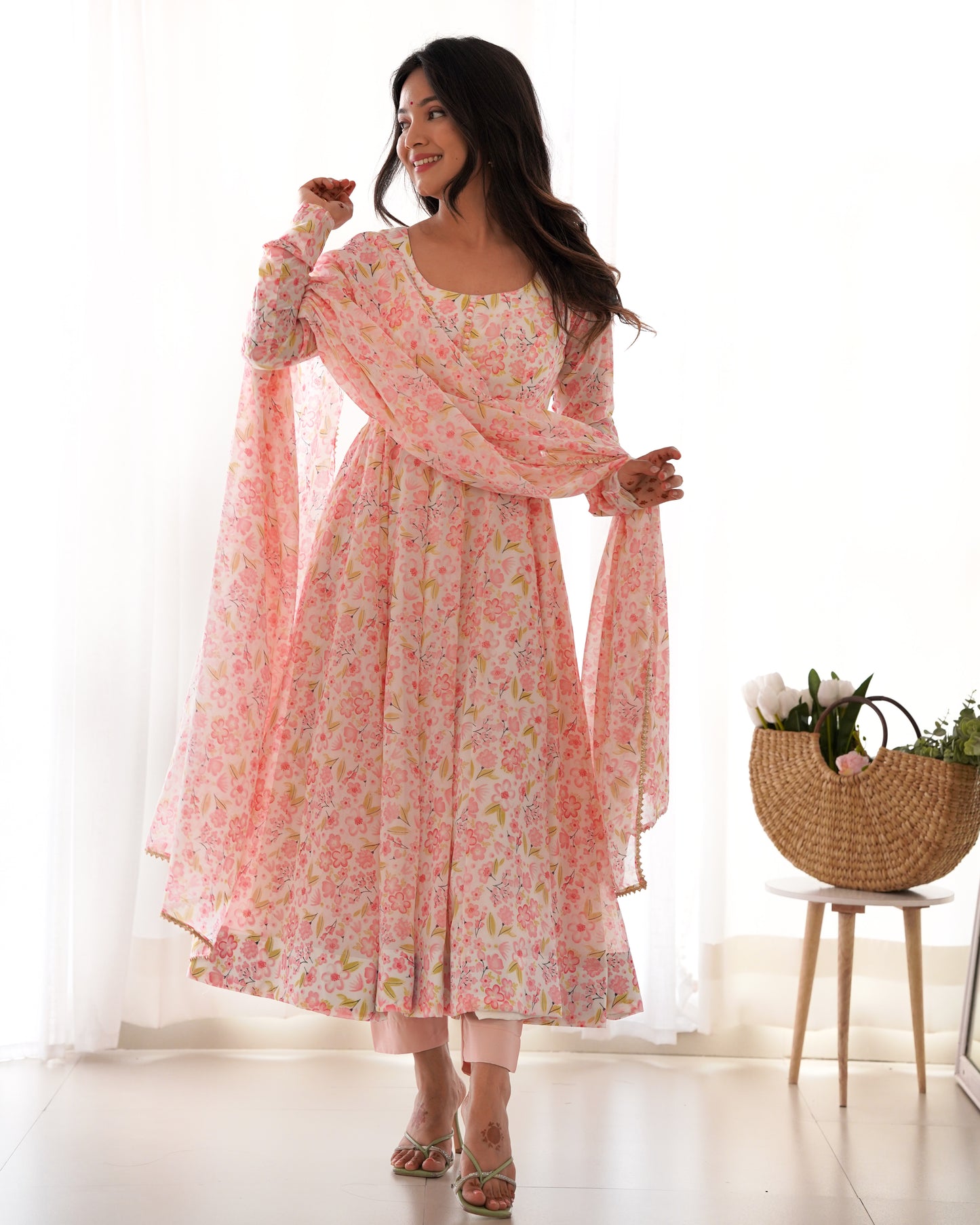 Anarkali Gown With Dupatta And Pant