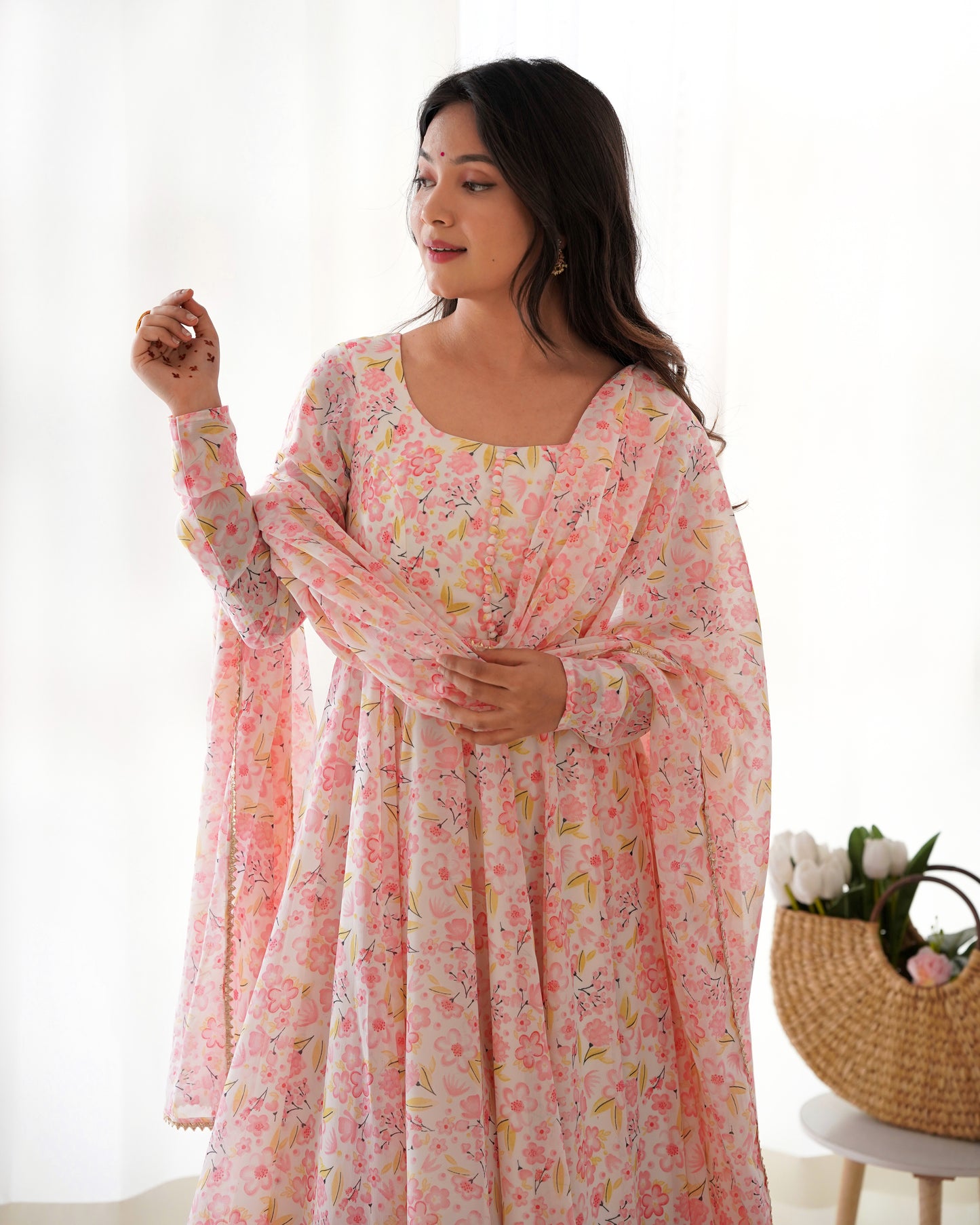 Anarkali Gown With Dupatta And Pant