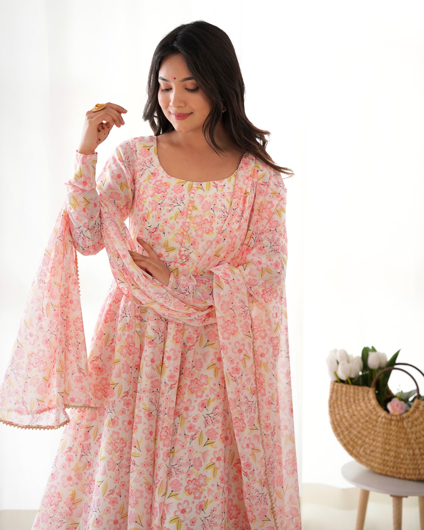 Anarkali Gown With Dupatta And Pant