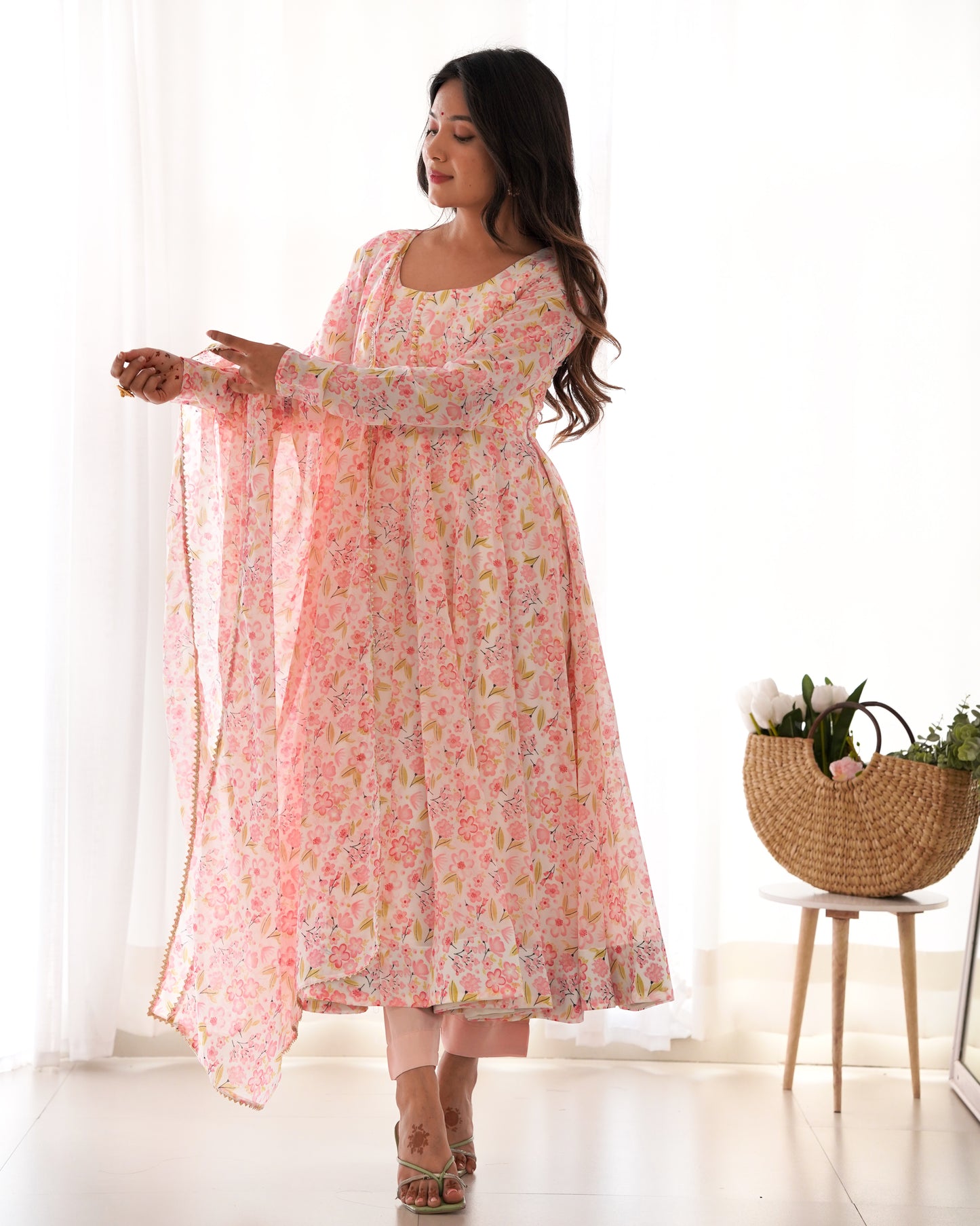 Anarkali Gown With Dupatta And Pant