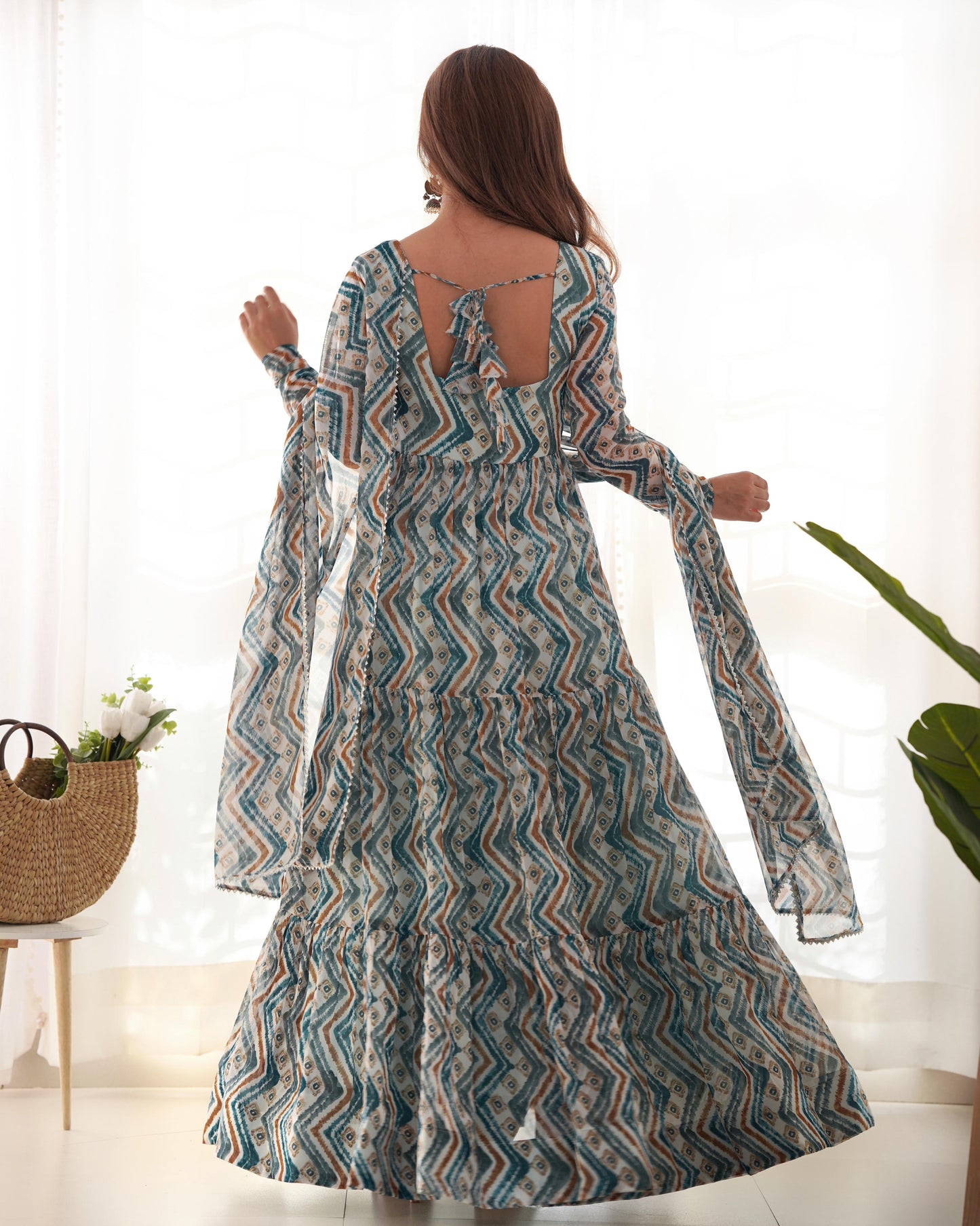 Anarkali Gown With Dupatta And Pant