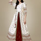 Elegant White Printed Anarkali Gown in Premium Rayon Fabric