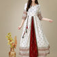 Elegant White Printed Anarkali Gown in Premium Rayon Fabric