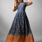 Elegant Denim Blue Printed Anarkali Gown in Premium Rayon Fabric