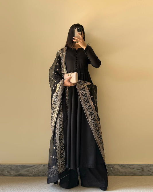 Anarkali Gown With Dupatta And Pant