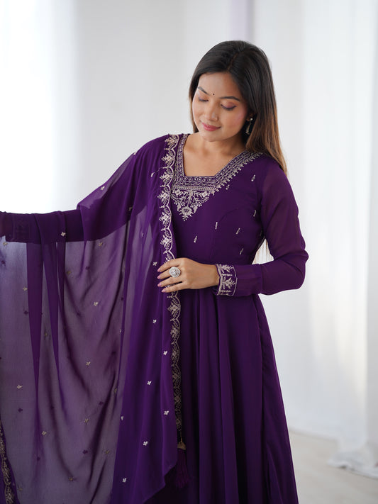 Anarkali Gown With Dupatta And Pant