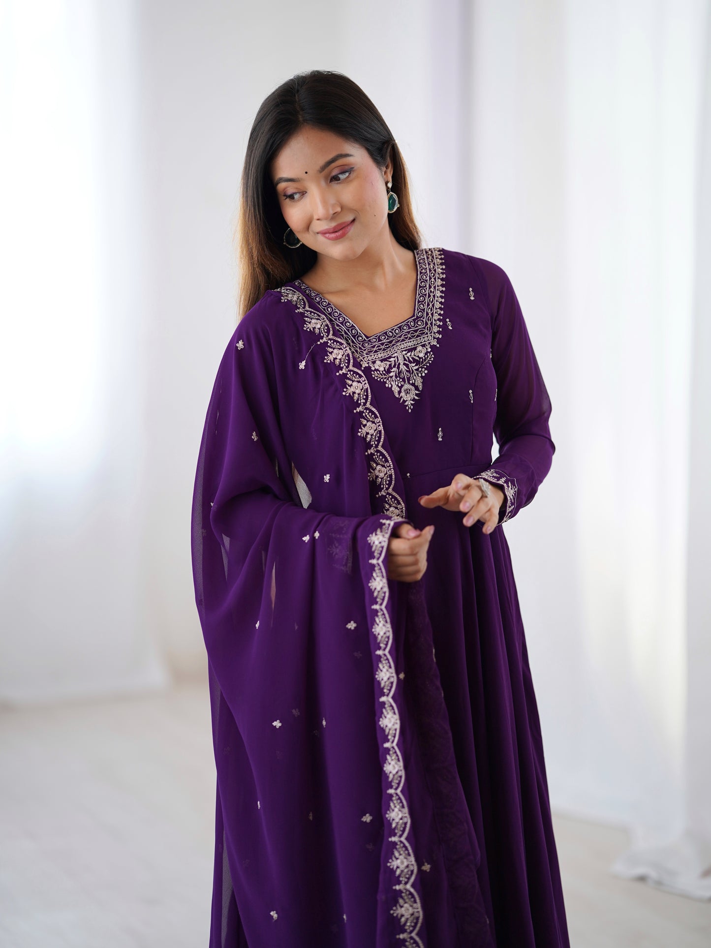 Anarkali Gown With Dupatta And Pant
