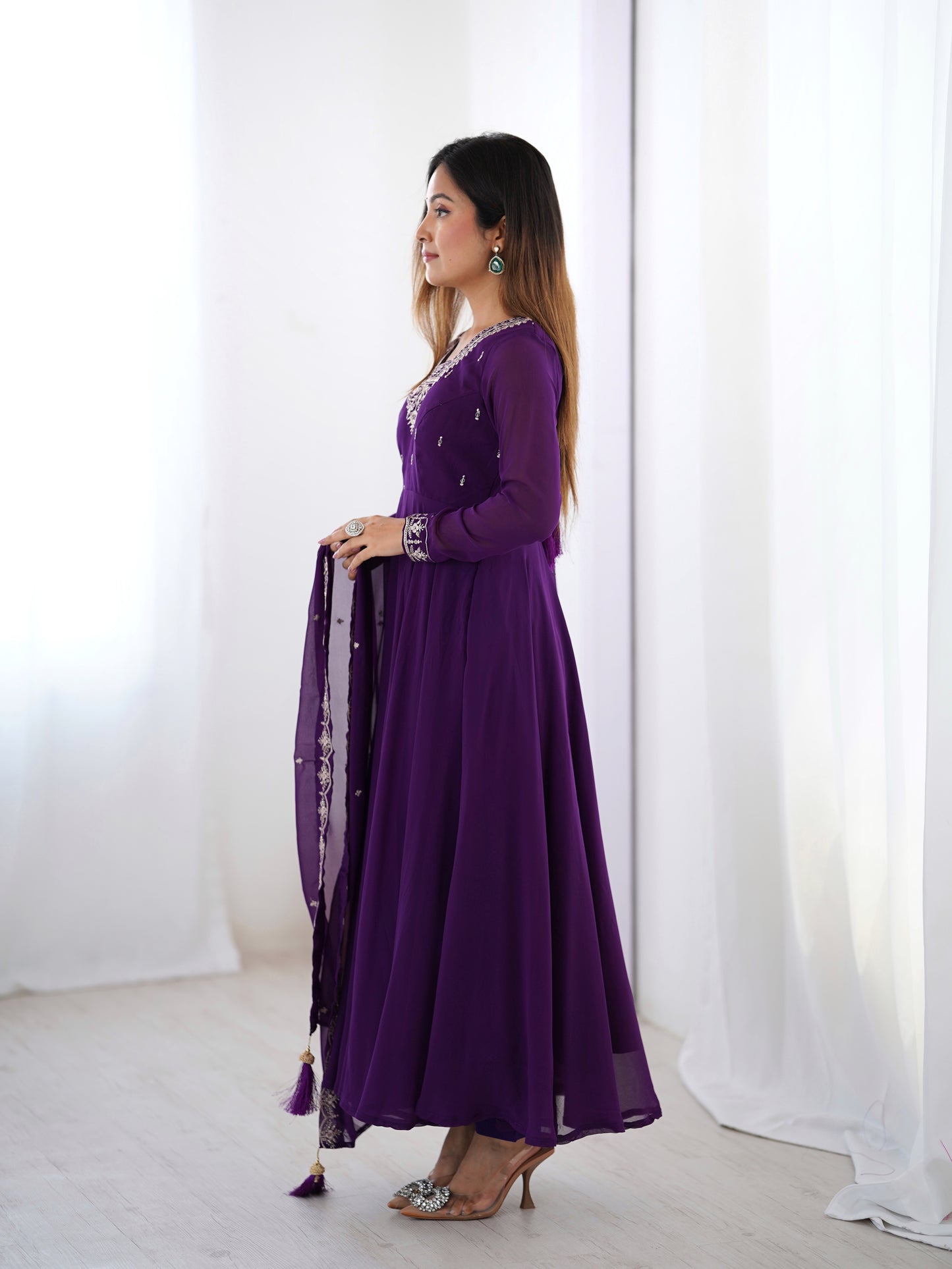 Anarkali Gown With Dupatta And Pant