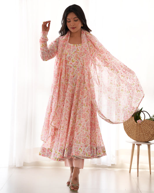Anarkali Gown With Dupatta And Pant