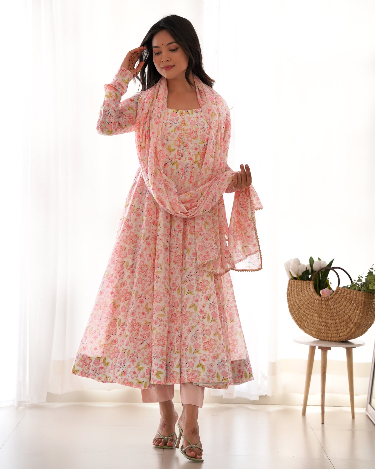 Anarkali Gown With Dupatta And Pant